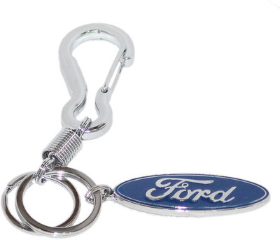 

Aura Imported Steel Spring Hook Double Ring Ford Locking Key Chain(Silver)