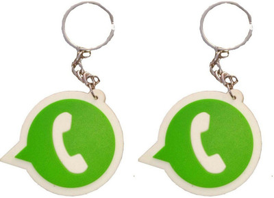 

Singh Xpress Fancy WhatsApp Rubber Logo(Pack of 2) Key Chain(Green, White)