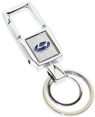 

Aura HYUNDAI CARS FULL METAL IMPORTED HOOK Locking Key Chain(Silver, Blue)