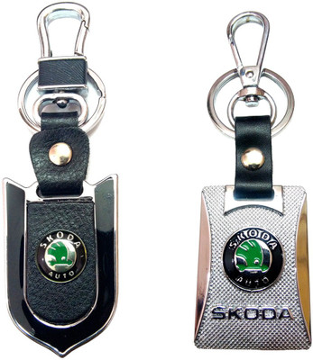 

City Choice Combo of New Skoda Leather-Metal & Hook Locking Key Chain(Multicolor)