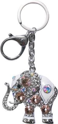 

Super Drool Stone Embellished Elephant Key Chain(Multicolor)