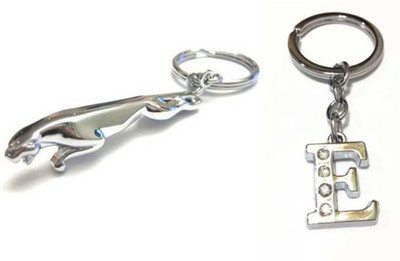 

Rashi Traders Jaguar + Alphabet E Key Chain(Silver)