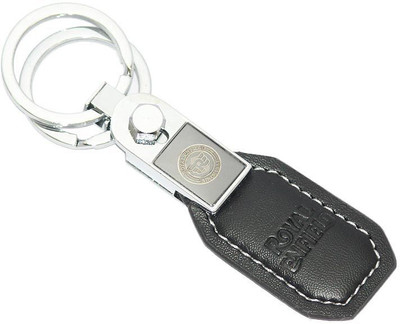 

Aura Royal Enfield Dual Logo Key Chain(Black, Silver)