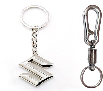 

City Choice Combo of Suzuki & Spring Hook Locking Key Chain(Silver)