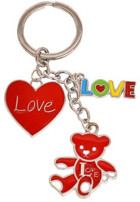 

Indigo Creatives Valentine Cute Love Heart Steel Key Chain(Multicolor)