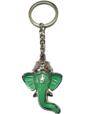 

City Choice Green Ganesha Face Key Chain(Green)