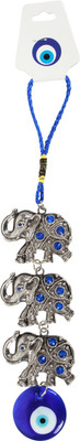 

Brecken Paul Lucky Chinese 3 Elephants Key Chain(Silver)