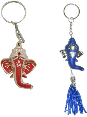 

Anishop Spritual Ganesha Face Combo Key Chain(Maroon, Blue)