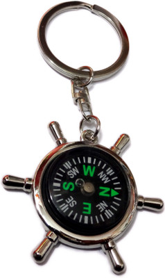 ADITYA TRADERS Pure metal compass with fancy metal keychain Key Chain(Silver)