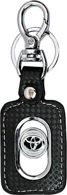 

U R God Premium Toyota Logo Leather Metal Locking Key Chain(Black)