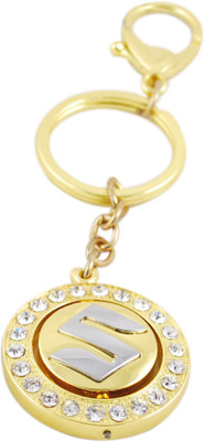 

Forty Creek Gold Suzuki With White Stones Locking Key Chain(Gold)
