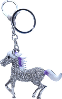 

Oyedeal Purple and White Studded Horse Metal Locking Key Chain(Multicolor)