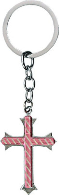 

U R God Jesus Cross Metal Key Chain(Pink)
