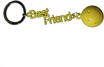 

Tech Fashion Best Friends Metal Chrome Finish With Colour Smiley Locking Key Chain(Yellow)