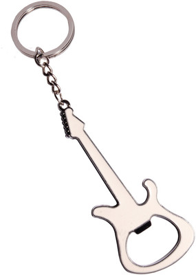 

Oyedeal Guitar Shape Bottle Opener KYCN156 Key Chain(White)