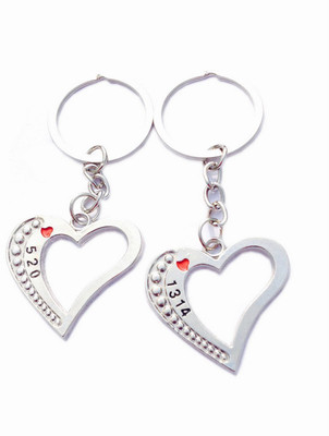 

CTW Love 520 Couple Heart 1314 Valentine Gift Key Chain(Silver)