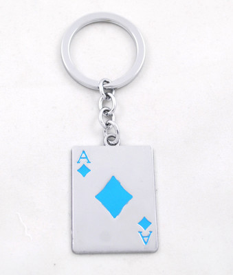 

Forty Creek Sea Blue Diamond Ace Playing Card Locking Key Chain(Blue, Silver)