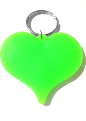 

Tech Fashion Heart Shape Rubber Green Locking Key Chain(Green)
