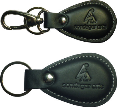 

Sondagar Arts Imported Pure Leather Men's Locking Key Chain(Black)