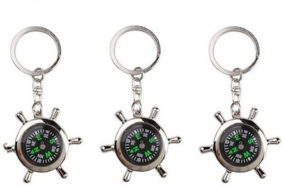 Ezone Enkar Compass Pack Of 3 Key Chain(Silver)