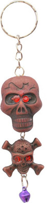 

CTW Skelton Double Face Red Hanging Keychain Key Chain(Brown)
