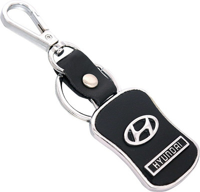 

U R God Hq Hyundai Leather & Metal Car Logo Locking Key Chain(Black)