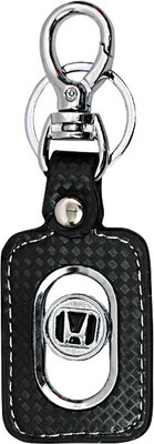 

U R God Premium Honda Logo Leather Metal Locking Key Chain(Black)