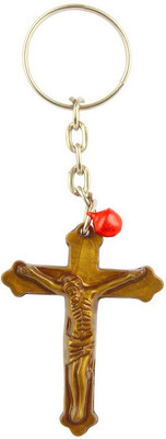 

Anishop Jesus Cross Key Chain(Brown)