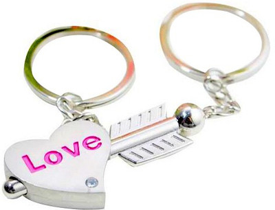 

CTW Love Lock And Key Heart Keychain Key Chain(Silver)