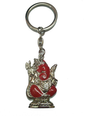 City Choice Lord Ganesha Red & Silver Key Chain(Red, Silver)