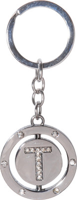 

Oyedeal Kycn600 Studded Revolving Letter T Key Chain(Silver)