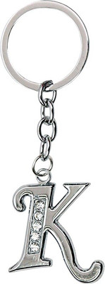 

U R God Diamond Studded Alphabet "K" Key Chain(Silver)