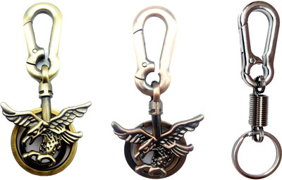 

City Choiice Combo of 2 Eagles with Spring Hook Locking Key Chain(Multicolor)