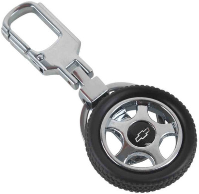 

CTW Chevrolet Car Logo wheel Tyre Premium Quality Keyring Metal Locking Key Chain(Silver)