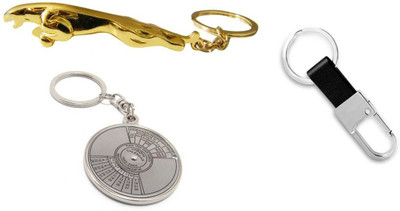 

Chainz Golden Jaguar Calendar And Leather Hook Key Chain(Multicolor)
