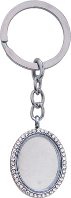 

Oyedeal Studded Oval Shape Photo Frame Key Chain(Silver)