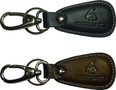

Sondagar Arts Exclusive Genuine Leather Men's Locking Key Chain(Black, Brown)