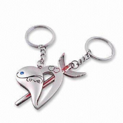

CTW Love Heart And Key Valentine Gift Metal Locking Key Chain(Silver)