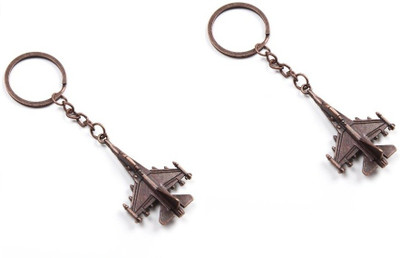 37% OFF on Phoenix Pack of 2 Fighter Jet Bronze Key Chain(Brown)