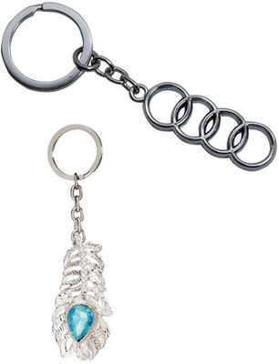 

Confident Oh My God And 4 Rings Audi Car Logo Key Chain(Multicolor)