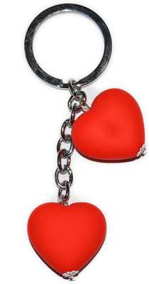 

Tech Fashion Two Red Heart Valentine Gift Metal Studded-TF-516 Locking Key Chain(Multicolor)