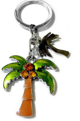 

Tech Fashion Coconut Tree Three Diamonds Locking Key Chain(Green, Brown)