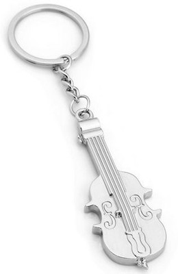 

Chainz Premium Chrome Finish Metal Violin Key Chain(Silver)