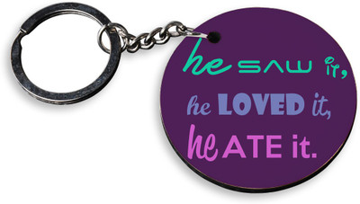 

Tied Ribbons He Saw It Wooden Circle Key Chain(Multicolor)