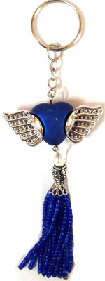 

MM Fashionable Heart Shaped with Wings Premium Charm Pendant Key Chin Key Chain(Blue)
