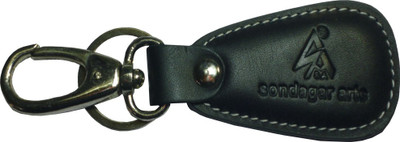

Sondagar Arts Genuine Leather Metal Iocking Mens Key Chain(Black)