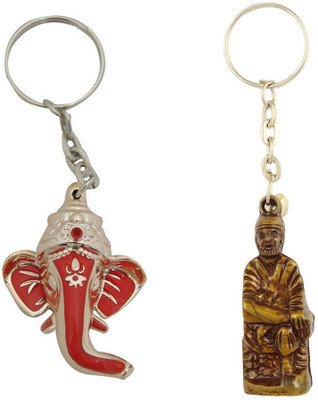 

CTW Lord Ganesha and Sai Baba combo pack Key Chain(Brown, Red)