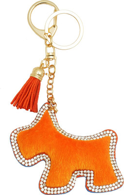 

Super Drool Orange Furry Dog Key Chain(Orange)