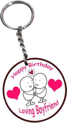 

Tied Ribbons Happy Birthday Gifts For My Loving Boyfriend Key Chain(White)