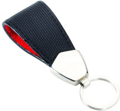 

Pyramid Pyramid Executive Imported Soft Leather Black Key Ring Locking Key Chain(Black)